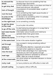 travel idioms english esl worksheets