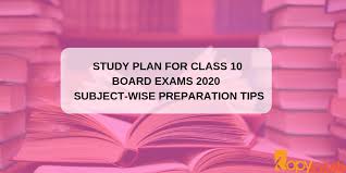 Study Plan For Class 10 Board Exams 2020 Subject Wise
