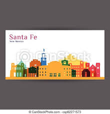 Our hotel is conveniently located next to the expo santa fe convention center. Santa Fe City Architecture Silhouette Colorful Skyline City Flat Design Vector Business Card Canstock
