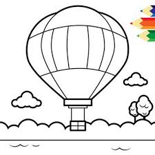 hot air balloon coloring vector art