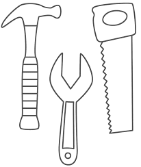 The coloring page is printable and can be used in the classroom or at home. Hammer Saw And Wrench Coloring Pages Use To Make Construction Worker Tool Belt Maker Fun Factory Vbs Maker Fun Factory Vbs 2017 Maker Fun Factory