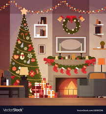 year decoration of living room vector image