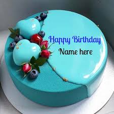 type name on birthday cake for love