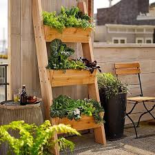 Premium Cedar Vertical Planter Leaning