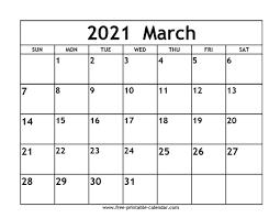 Hope you already downloaded printable 2021 half year calendar. March 2021 Calendar Template Free Printable Calendar Com