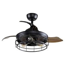 matrix decor 36 in indoor black retractable ceiling fan with light and remote control