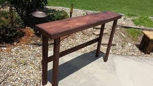 Rustic Console Table Sofa Bar Red