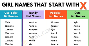 101 cool names that start with x