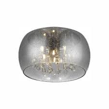 Home Decorators Collection 5 Light Chrome Glass Integrated Led Flush Mount With Clear Glass Beads