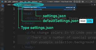 open settings json in vscode