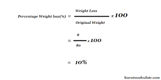 how to calculate weight loss in percene