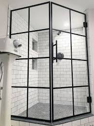 Custom Black Framed Glass Shower Doors