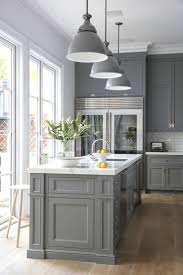 75 kitchen with gray cabinets and white