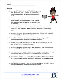 Absolute Value Word Problems Worksheets
