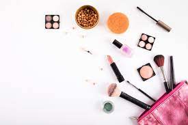 diffe makeup cosmetics and brushes