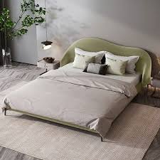 Modern Velvet Queen Bed Upholstered