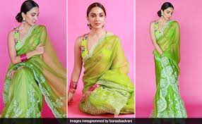 kiara advani s parrot green saree worth