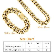 Krkc Co Keep Real Keep Champion 12mm 14k Gold Miami Cuban Link Curb Chain And Bracelet Set Solid No Tarnish Necklace Durable Urban Street Wear Hip
