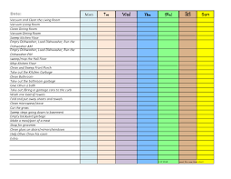 Downloadable Family Chore Chart Template View Full Size