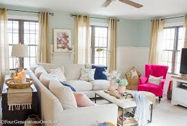 blue pink living room decorating