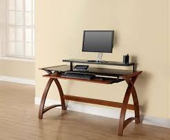 Helps you liven up any workspace with a touch of contemporary style. Penzance Walnut And Glass Computer Desk Walnut And Black Glass