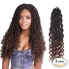 Bulk means the hair is not on a track or that it is wefts. Amazon Com African Hair Braiding Goddess Faux Locs Crochet Hair Braids Wavy With Curly Ends African American Hair Extensions Dark Brown Soft Dread Dreadlocks 3packs Lot 1b 30 Beauty