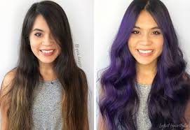 Girl with dark purple hair. 23 Dark Purple Hair Color Ideas For Women Trending In 2021