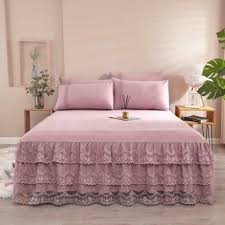 Lace Bed Skirt Bedspread Queen King