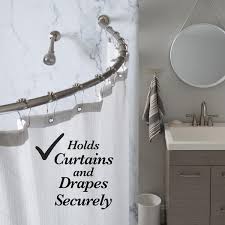 bath bliss curved wall mounted rod in