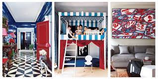 red white and blue rooms bright rooms