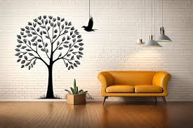 Wall Painting Of A Tree And A Bird