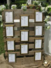Seating Chart On A Pallet In 2019 Pallet Wedding Seating