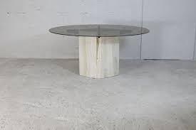 Dining Table With Stone Base And Smoked