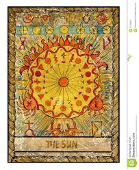 Old Tarot Cards Full Deck The Sun Stock Illustration