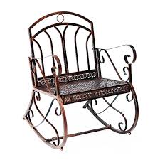 Outsunny Iron Rocking Chair Bronze
