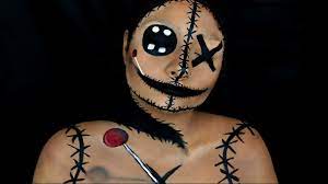 torn voodoo doll halloween makeup