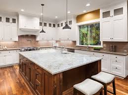 The typical white granite kitchen countertops have white bedrock but they also feature a wealth of shades, spots, flecks, and hues in other colors like gray, red, brown, and other throughout their surface. Granite Countertops Mix Match With Cabinetry Design Tips