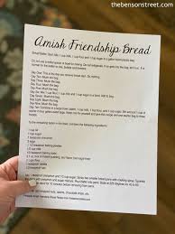 Ingredients 1 cup amish friendship bread starter 3 eggs ½ cup oil ½ cup applesauce ½ cup milk 3 packages apple cinnamon instant oatmeal 1 cup sugar 1 box vanilla instant pudding 2 teaspoon cinnamon ¼ teaspoon cloves 1½ teaspoon baking. Amish Friendship Bread The Benson Street
