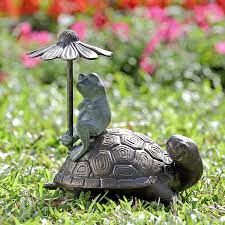 Ridesharing Frog Turtle Sculpture