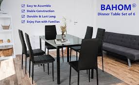 6 Seater Glass Dining Table Set Glass