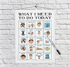 Boys Routine Chart Toddler Chores Daily Visual Aid Autism
