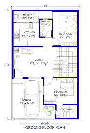 25 x 40 house plan 2 bhk 1000 sq ft