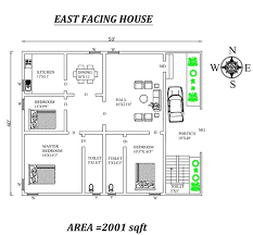 3bhk East Facing House Plan