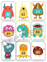 monster number cards 1 130 the
