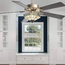 Stained Glass Ceiling Fan With Light