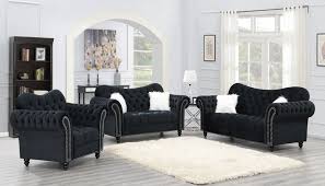 black luxurious velvet sofa by home
