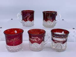 Vintage Ruby Red Stained Souvenir