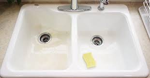 how to clean a white enamel sink to
