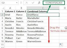 combine columns in excel merging