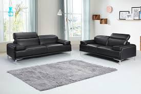 black leather living room sofa set